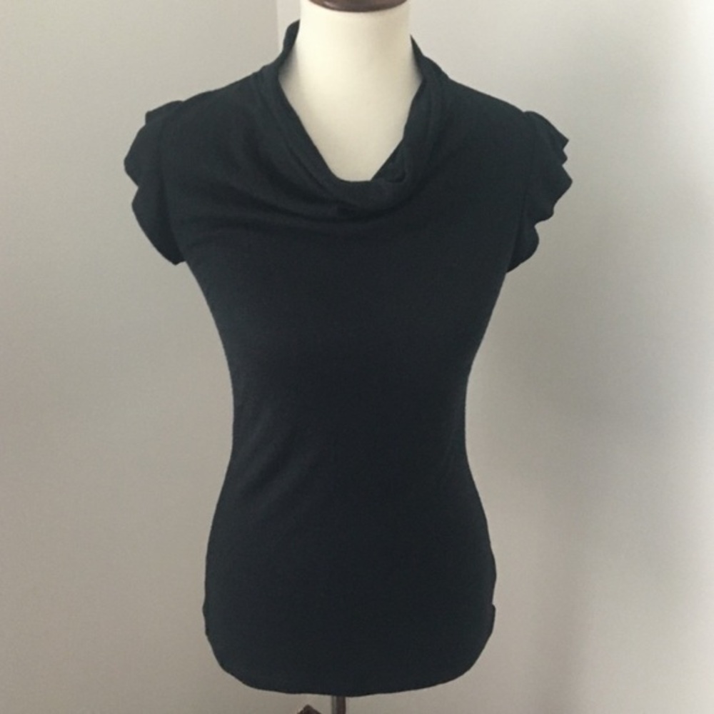 Banana Republic short capped sleeve cowlneck wool blend sweater